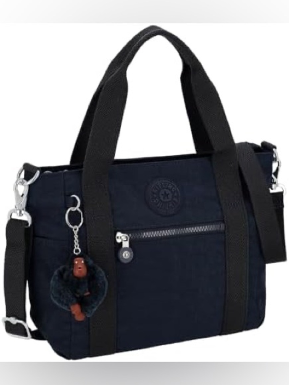 Kipling Dark Navy Crossbody Tote with Monkey Charm